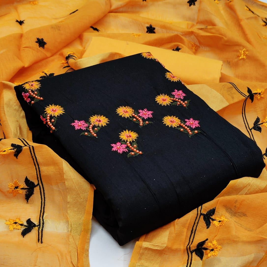 Gng Blossom 3 Festive Wear cotton Embroidery Work Dress Material Collection